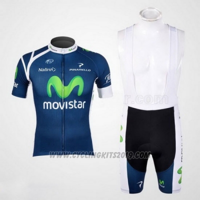 2012 Cycling Jersey Movistar Blue Short Sleeve and Bib Short