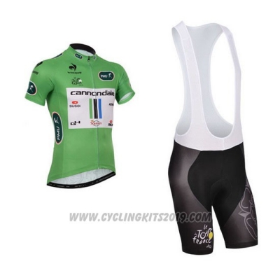 2013 Cycling Jersey Cannondale Lider Green and White Short Sleeve and Bib Short