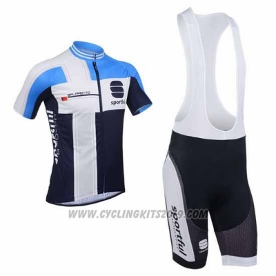 2013 Cycling Jersey Sportful White and Sky Blue Short Sleeve and Bib Short