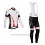 2014 Cycling Jersey Castelli White and Black Long Sleeve and Bib Tight