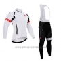 2015 Cycling Jersey Castelli White and Black Long Sleeve and Bib Tight