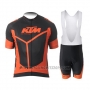 2015 Cycling Jersey Ktm Orange and Black Short Sleeve and Salopette