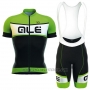 2016 Cycling Jersey ALE Black and Green Short Sleeve and Bib Short