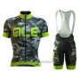 2016 Cycling Jersey ALE Green and Gray Short Sleeve and Bib Short