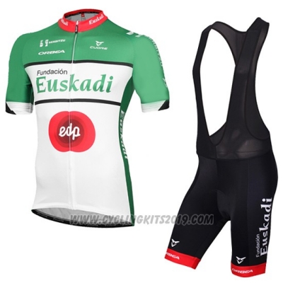2016 Cycling Jersey Euskadi Black and Green Short Sleeve and Bib Short