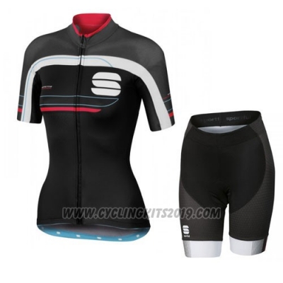 2016 Cycling Jersey Sportful Red and Black Short Sleeve and Bib Short