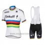 2016 Cycling Jersey UCI Mondo Campione Tinkoff White Short Sleeve and Bib Short