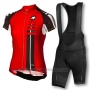2016 Cycling Jersey Women Assos Black and Red Short Sleeve and Bib Short