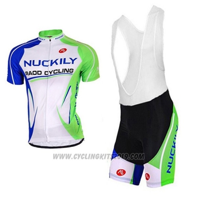 2017 Cycling Jersey Nuckily White and Green Short Sleeve and Bib Short