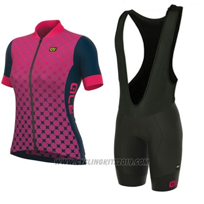 2017 Cycling Jersey Women ALE Excel Bolas Black and Pink Short Sleeve and Bib Short