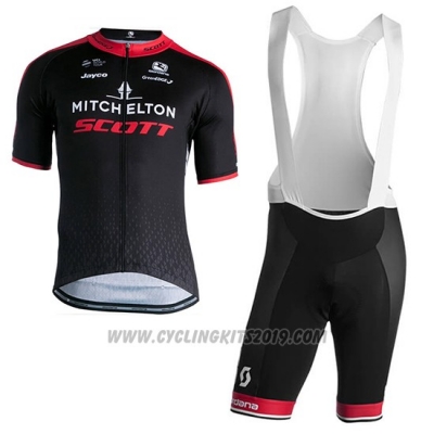 2018 Cycling Jersey Scott Black Red Short Sleeve and Bib Short