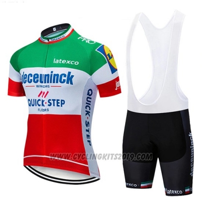2019 Cycling Jersey Deceuninck Quick Step Green White Red Short Sleeve and Bib Short