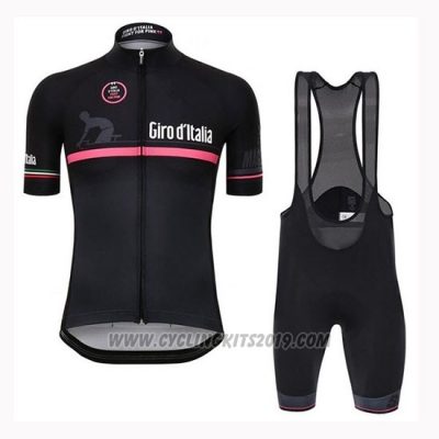 2019 Cycling Jersey Giro D'italy Black Short Sleeve and Bib Short