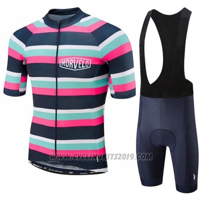 2019 Cycling Jersey Morvelo Green Pink Black Short Sleeve and Bib Short