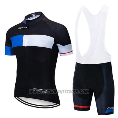2019 Cycling Jersey Orbea Black Blue White Short Sleeve and Bib Short