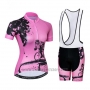 2019 Cycling Jersey Women Weimostar Pink Short Sleeve and Bib Short