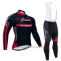 2020 Cycling Jersey Kuota Black Red Long Sleeve and Bib Tight