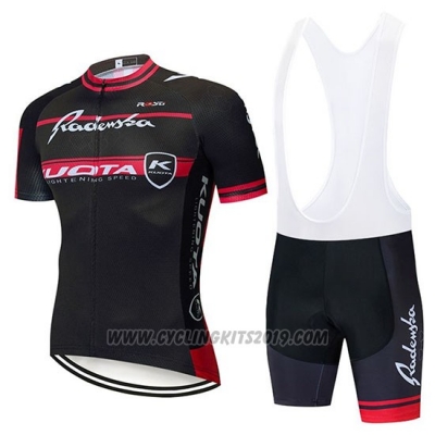 2020 Cycling Jersey Kuota Black Red Short Sleeve and Bib Short
