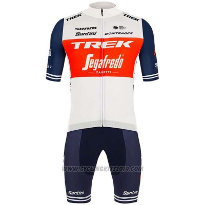 2020 Cycling Jersey Trek Segafredo White Deep Blue Short Sleeve and Bib Short