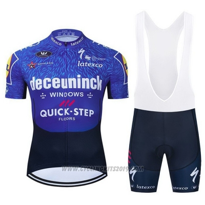 2021 Cycling Jersey Deceuninck Quick Step Blue Purple Short Sleeve and Bib Short