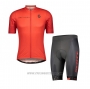 2021 Cycling Jersey Scott Red Short Sleeve and Bib Short(1)