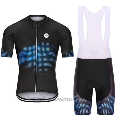 2021 Cycling Jersey Steep Black Blue Short Sleeve and Bib Short