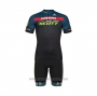 2022 Cycling Jersey Scott Sram Black Blue Short Sleeve and Bib Short