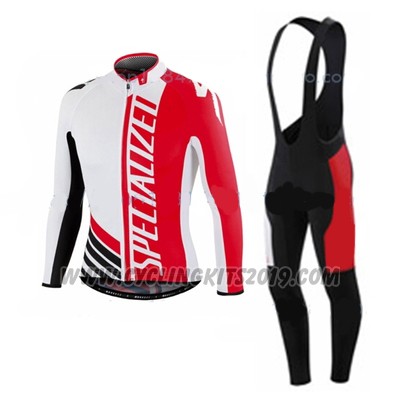 2016 Cycling Jersey Specialized Ml Red Black Long Sleeve and Bib Tight